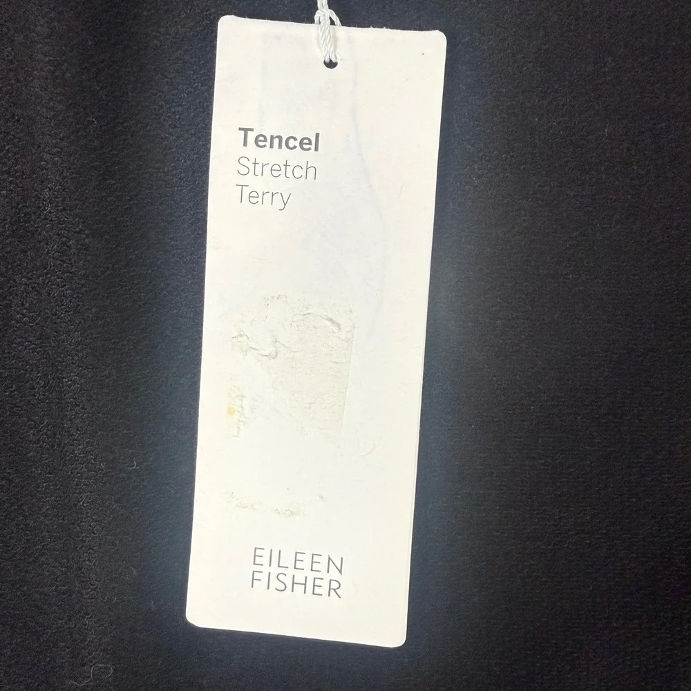 Eileen Fisher Kimono Jacket Womens S/P Black Tencel Stretch Terry Minimalist New